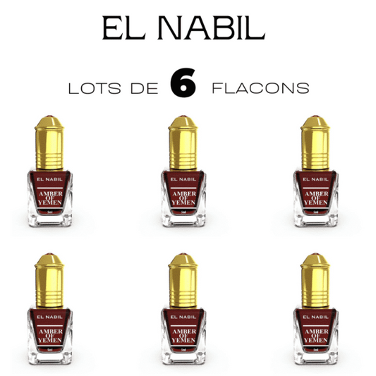 HUILE PARFUMÉE 6 PCS AMBER OF YEMEN EL NABIL